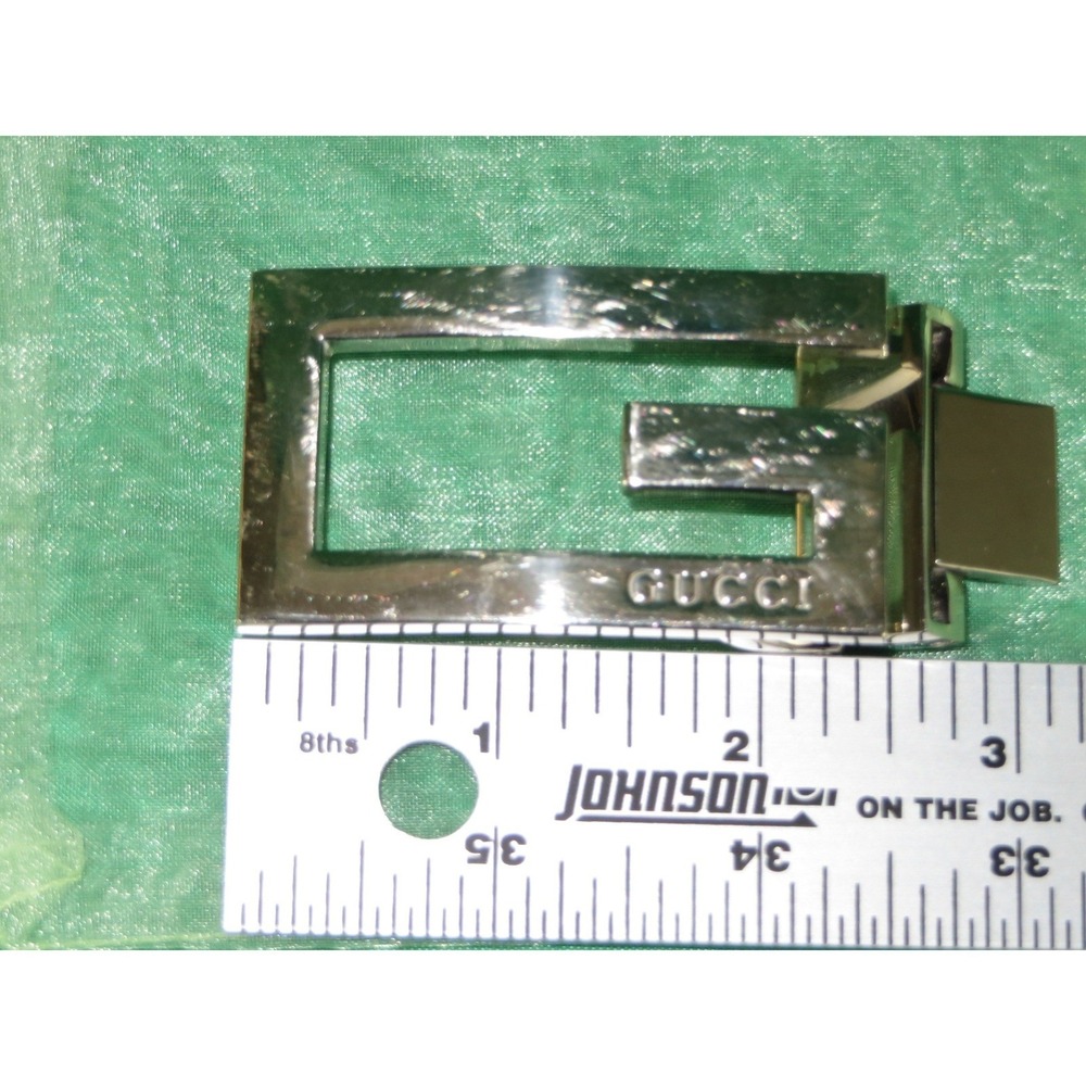 Gucci Silver G Logo Belt Buckle Replacement Square Logo Hardware Womens - Picture 7 of 9